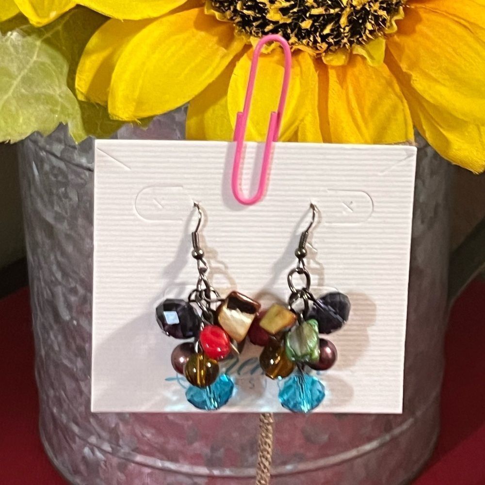 Premier Designs Colorful Beaded Dangle Fishhook Earrings #PDER1